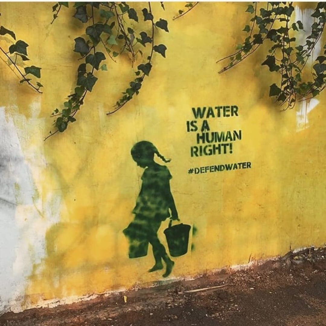 Water is a human right. Our #DefendWater messaging carried into the community.